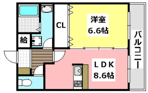 レジデンスKU【607号室】の間取り