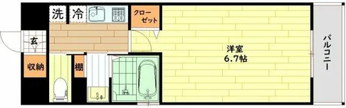 サンシャイン都島【6階】の間取り