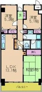 エクセル熊取【3階】の間取り