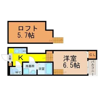 ハーモニーテラス大宝【2階】の間取り