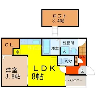 ハーモニーテラス押切【2階】の間取り