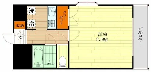 おおきに北梅田サニーアパートメント【5階】の間取り