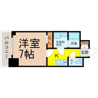 エスリード名古屋STATION WEST【7階】の間取り