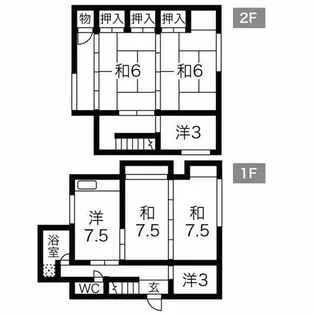 兵庫県たつの市龍野町下霞城【一戸建】の間取り