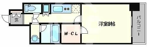 アンビエンテ四ツ橋【9階】の間取り