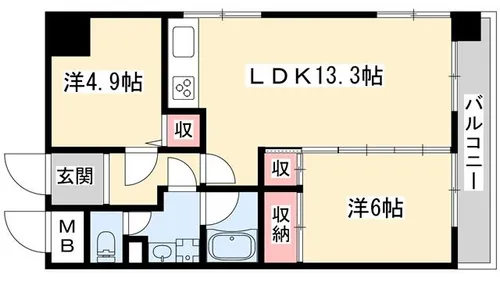 インタービレッジ高砂【903号室】の間取り