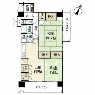 2LDKの間取り画像