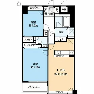 グラシオーズ芦刈山【3階】の間取り