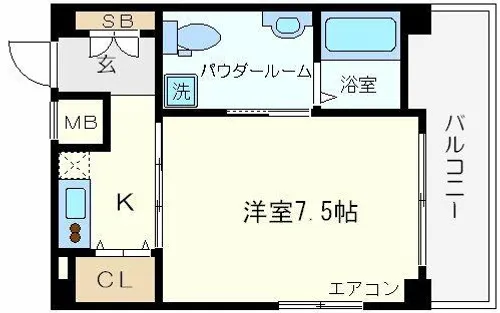 ヒルトップハイム桜川【6階】の間取り