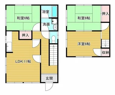 大阪府堺市東区西野【一戸建】の間取り