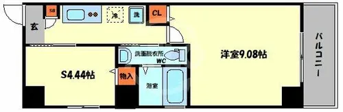グランシアター高井田【4階】の間取り