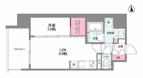シーズンフラッツ福島【5階】の間取り