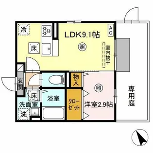 福岡県北九州市小倉北区下富野2丁目【アパート】の間取り