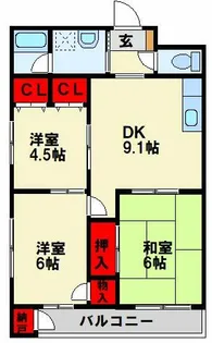 タツノ福柳木ハイツ【502号室】の間取り