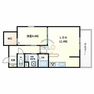 ロイジェント玉川【9階】の間取り