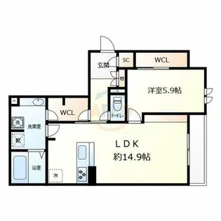 スペチアーレ平野西【201号室】の間取り