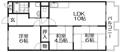 ウィスタリア【306号室】の間取り