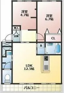 グリーンコーポ【03A号室】の間取り