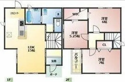 愛知県名古屋市緑区東陵【一戸建】の間取り