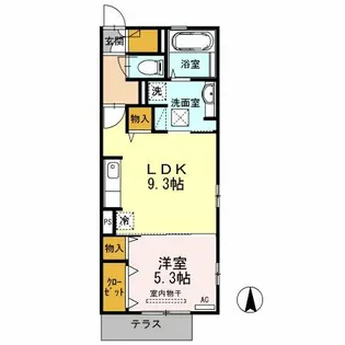 リヴェール【1階】の間取り