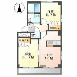 2LDKの間取り画像