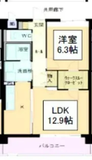 ミコノス亀が洞【3階】の間取り