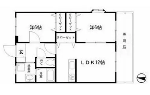 プレイン野里【1-H号室】の間取り