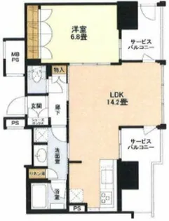 ブランズタワー南堀江【13階】の間取り