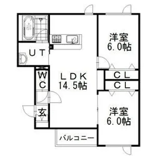 パルクアベニール参番館【102号室】の間取り