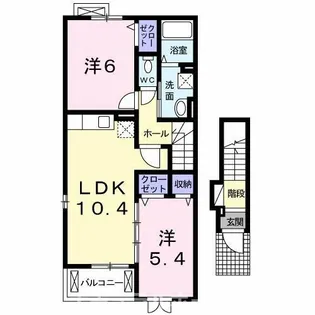 EAST・SIDE 弐番館【2階】の間取り