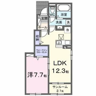 ユースハイム Ⅵ【1階】の間取り