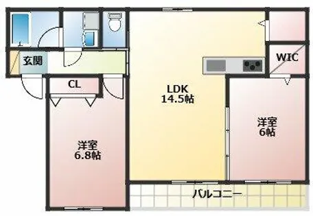 愛知県西春日井郡豊山町大字豊場字下戸【アパート】の間取り