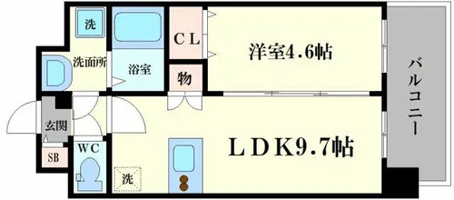 プレサンス四天王寺前夕陽ヶ丘【4階】の間取り