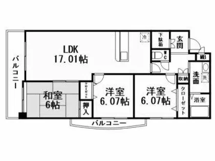 グラシューズ・エール【5階】の間取り