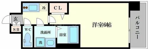 LC難波西Ⅲ【1204号室】の間取り