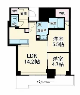 シエリアタワー大阪堀江【4階】の間取り
