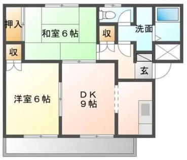 兵庫県姫路市網干区田井【アパート】の間取り