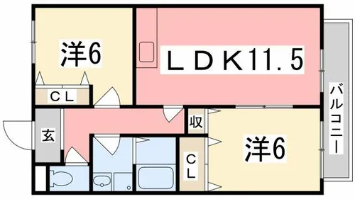 コンフォール清水【105号室】の間取り