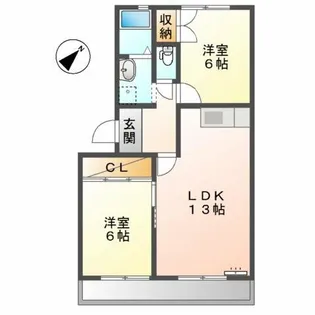 グレイスヴィラ萩山【2階】の間取り