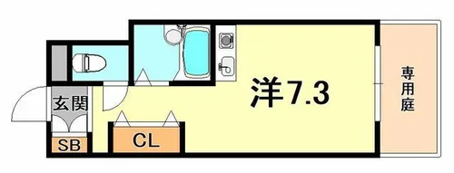 六甲カーサ・デ・ピエドラ【1階】の間取り