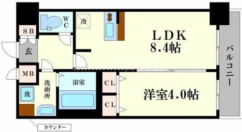 プレサンス南堀江ザ・センス【12階】の間取り