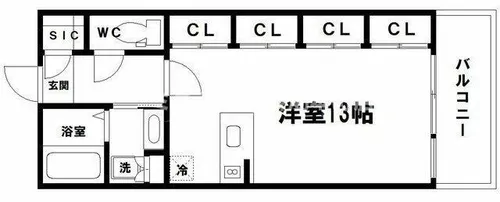 レジェンドール心斎橋EAST【14階】の間取り