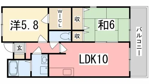 デランテ蓼野【301号室】の間取り