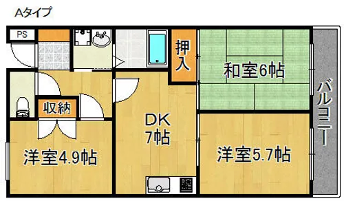 ルナコート【1階】の間取り