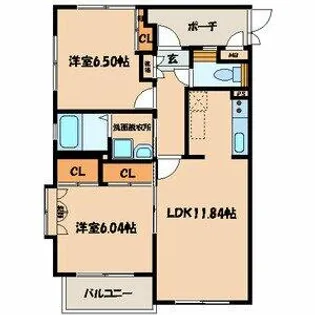 福岡県北九州市小倉北区高峰町【マンション】の間取り