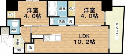 セレニテフラン野田阪神駅前【5階】の間取り