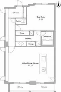 アプリーレ久屋大通公園【14階】の間取り