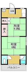 松井荘【6号室】の間取り