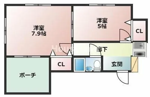 和歌山県和歌山市毛見【アパート】の間取り