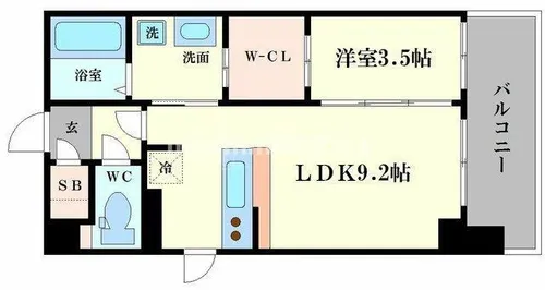 アスヴェル阿波座ブルーアース【11階】の間取り